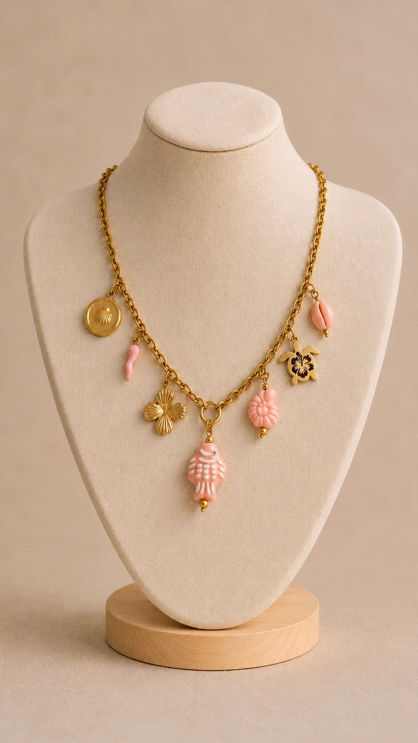🩷 Collier Poisson Rose
