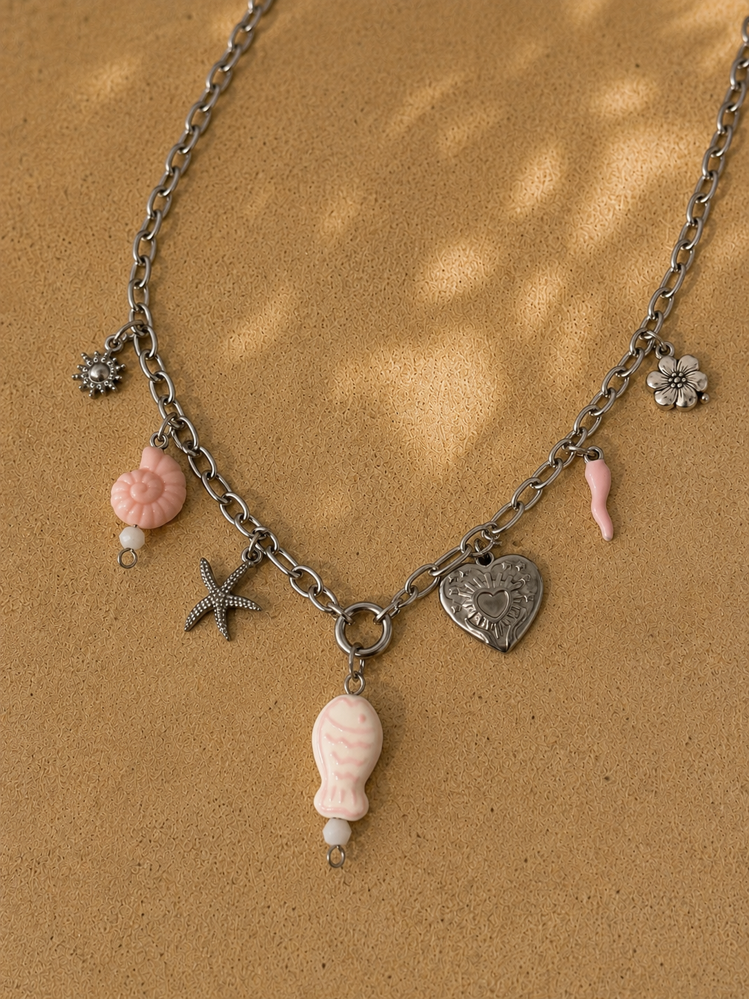 🩶 Collier Argenté Rose