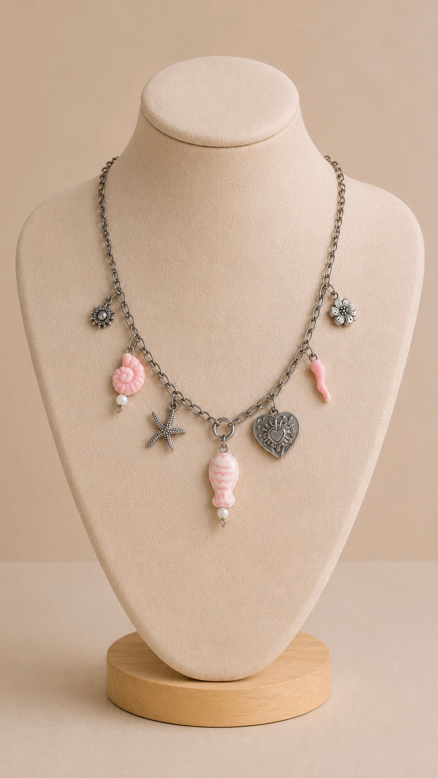 🩶 Collier Argenté Rose