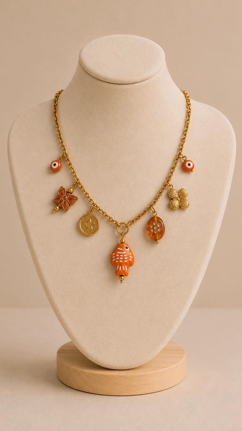 🧡 Collier Poisson Ambre