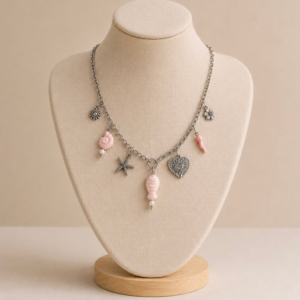 🩶 Collier Argenté Rose