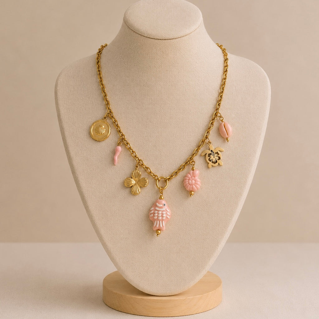 🩷 Collier Poisson Rose
