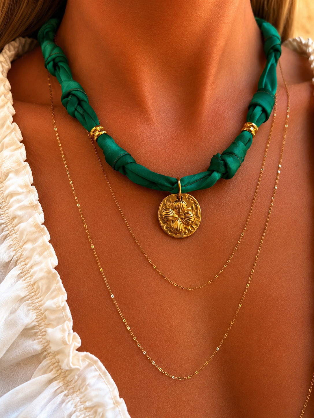💚 Collier Ruban Émeraude