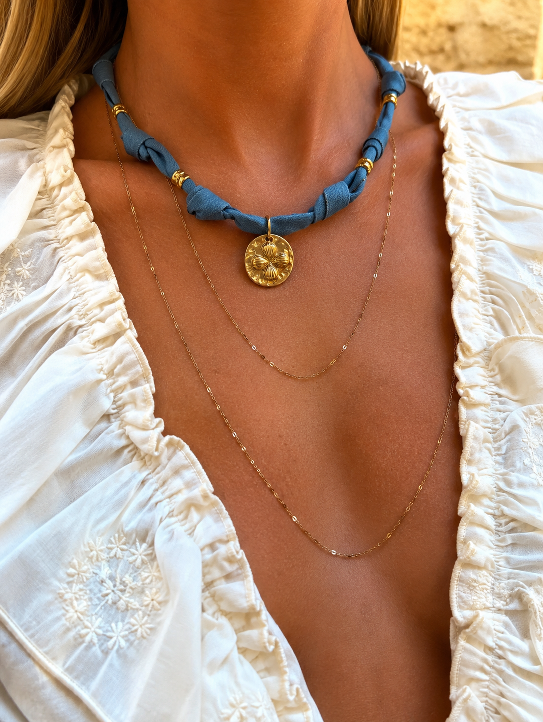 💙 Collier Ruban Azur