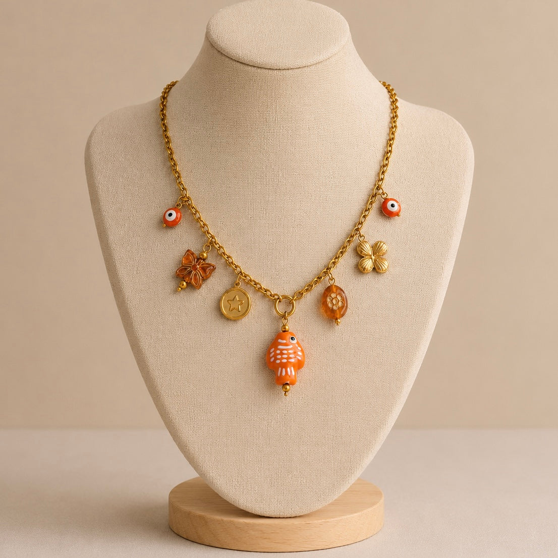 🧡 Collier Poisson Ambre