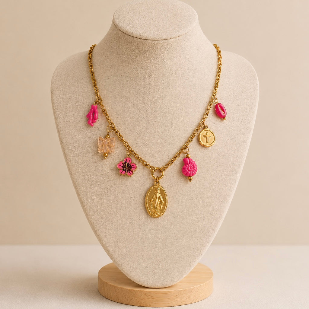 🌺 Collier fuchsia