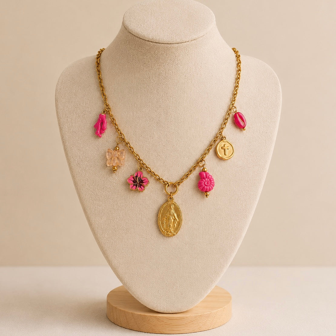 🌺 Collier fuchsia