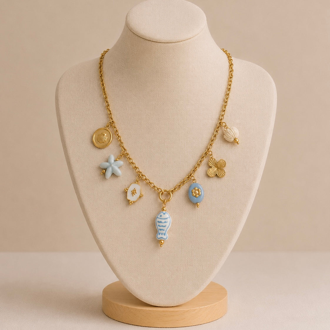 🩵 Collier Poisson Bleu
