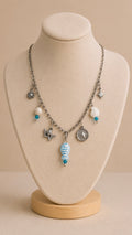 🤍 Collier Argenté Bleu