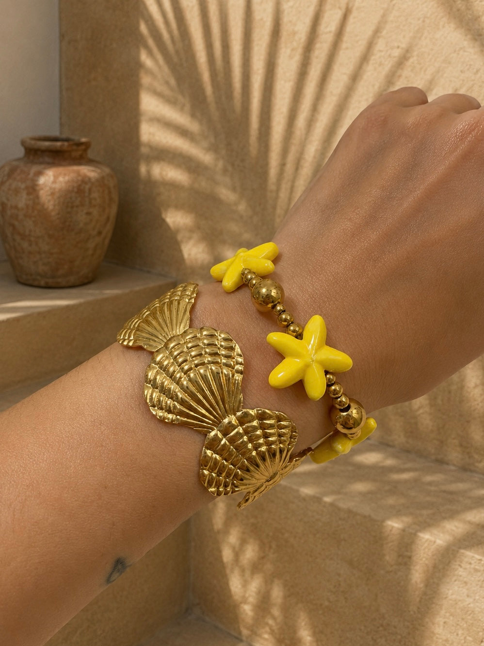 💛 Bracelet Étoiles Jaunes