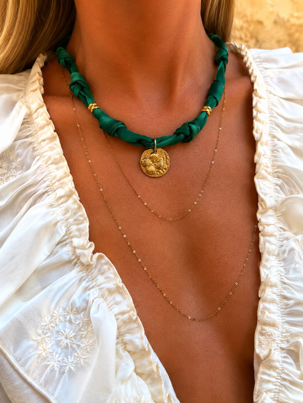 💚 Collier Ruban Émeraude