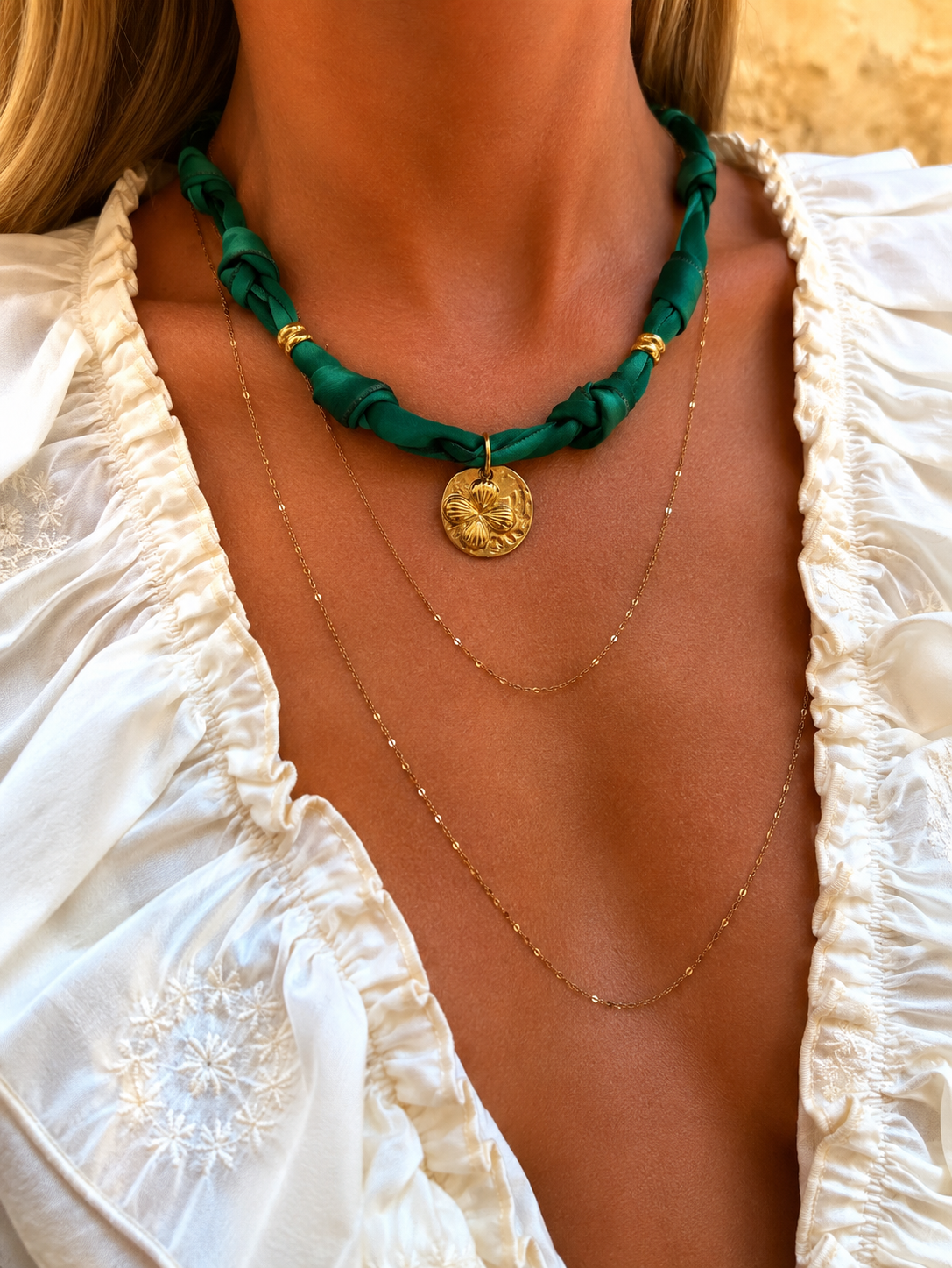💚 Collier Ruban Émeraude