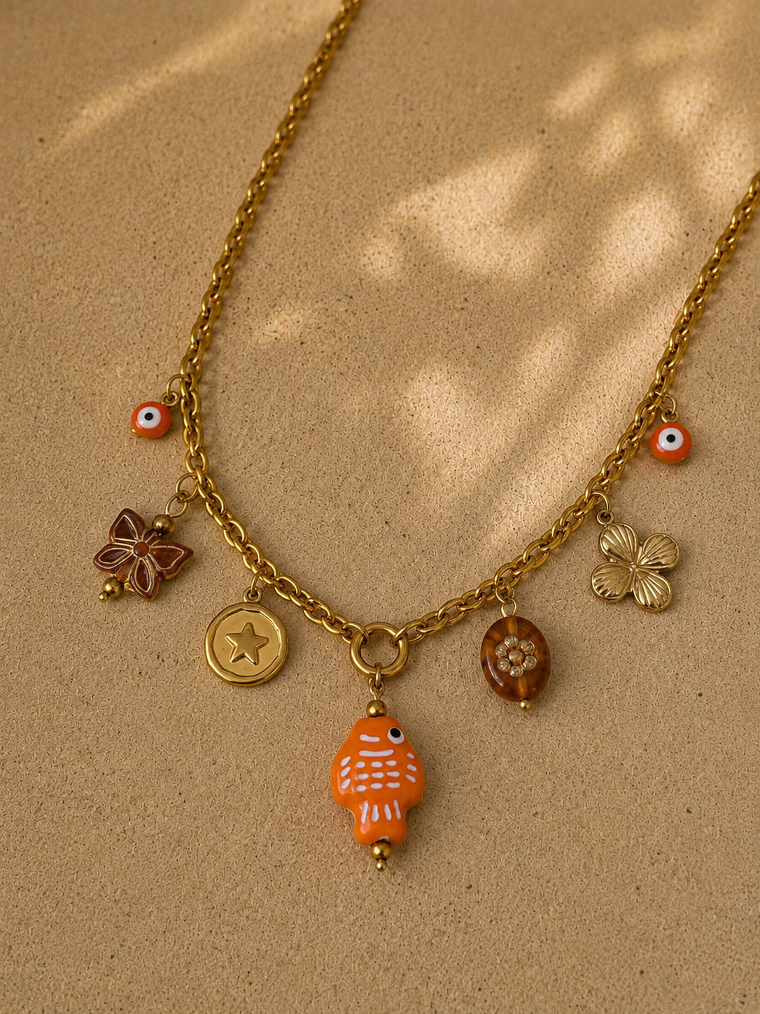 🧡 Collier Poisson Ambre