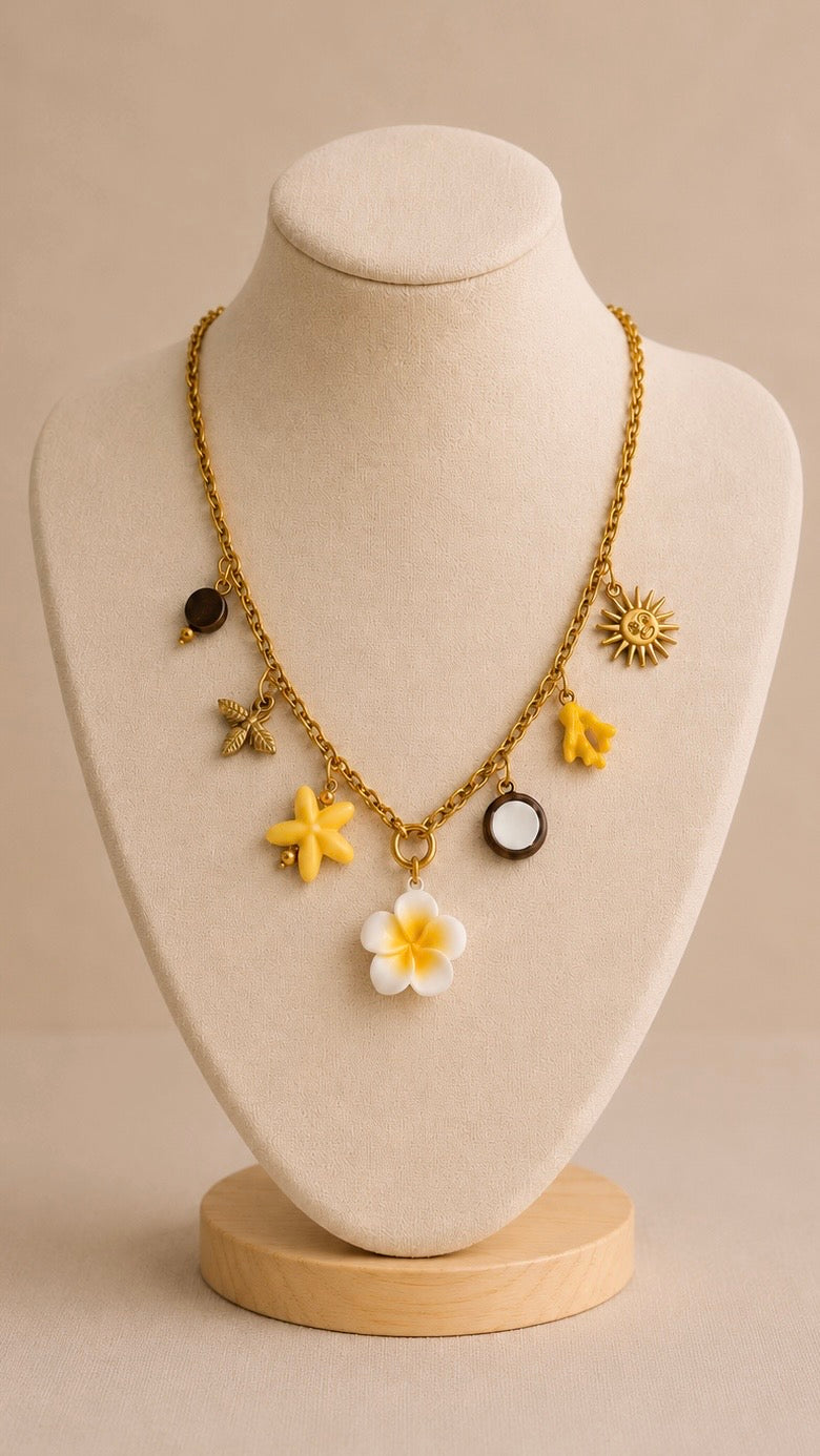 💛 Collier Fleur Jaune