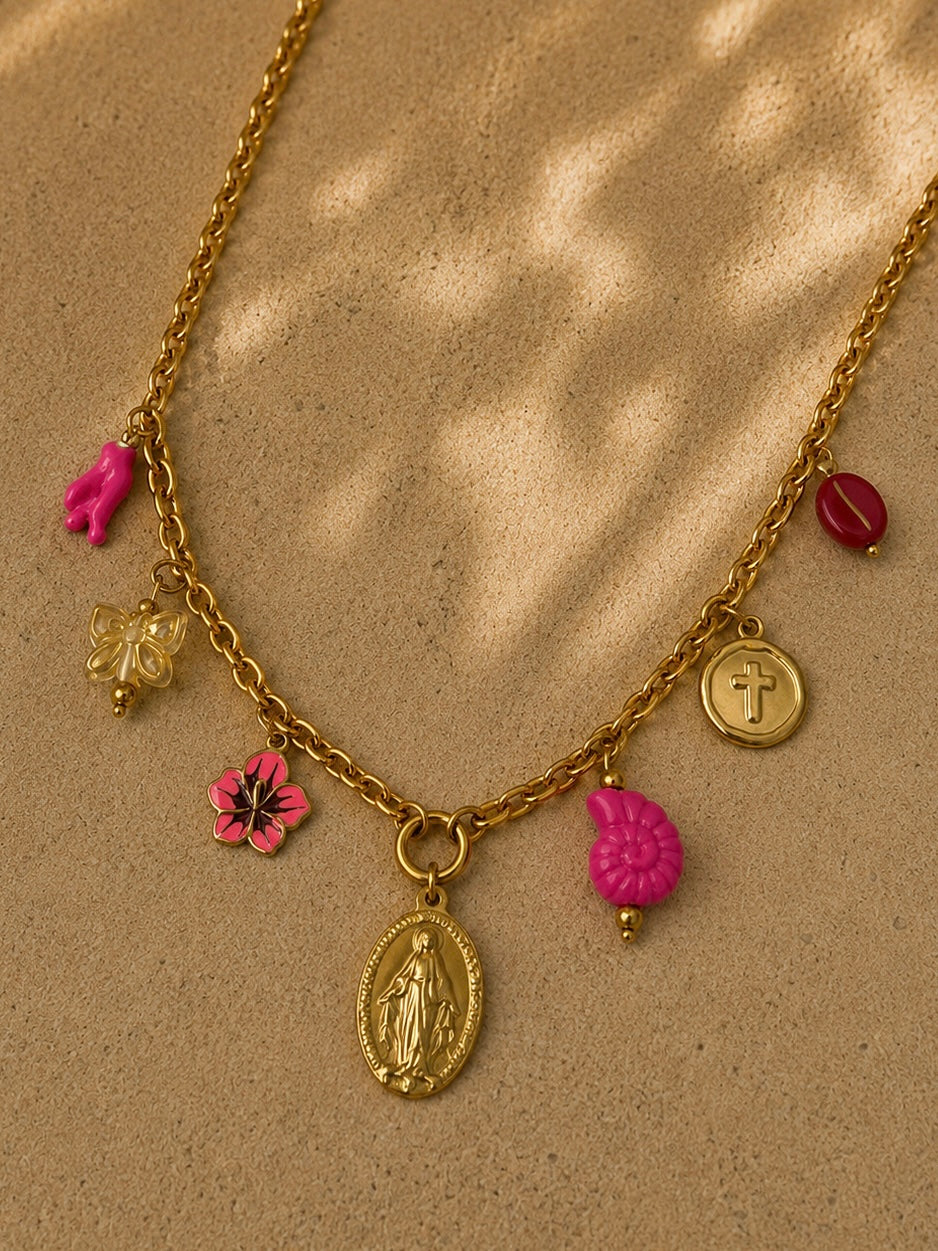 🌺 Collier fuchsia