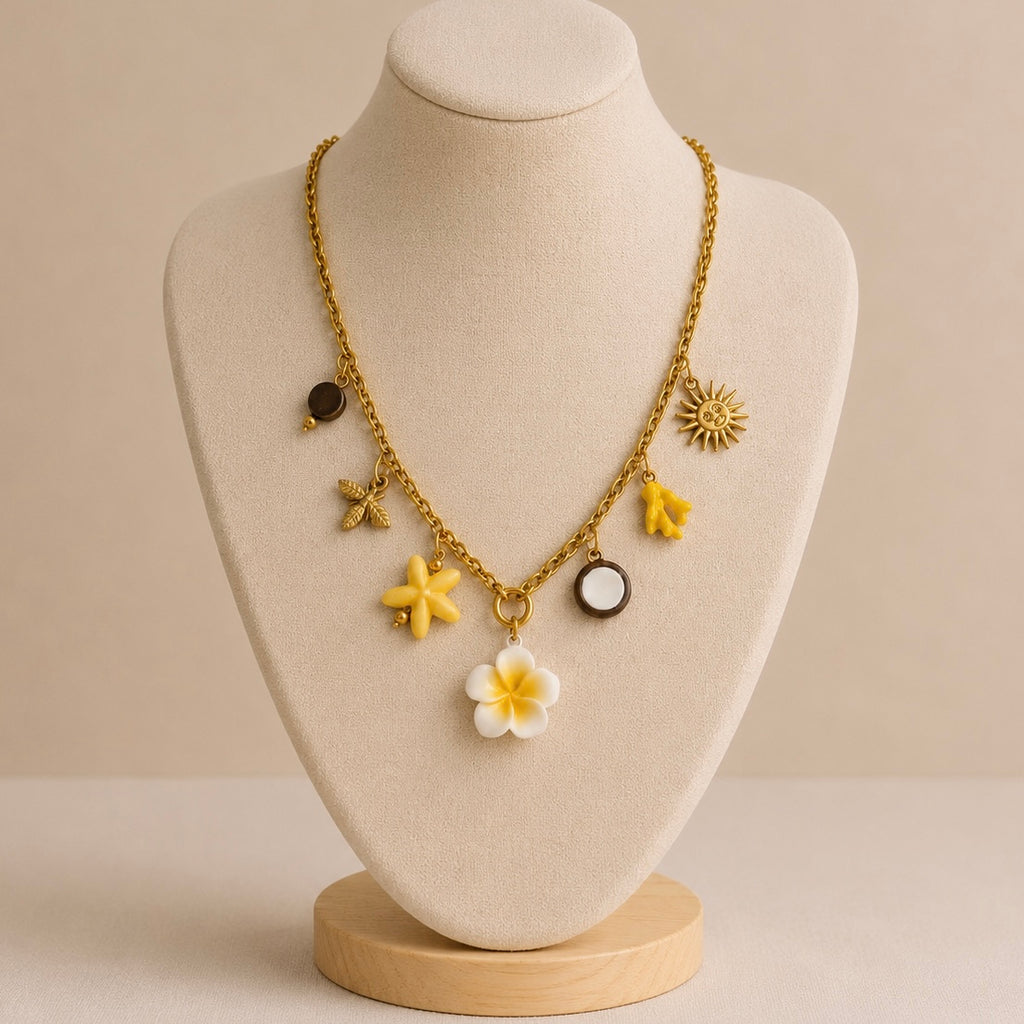 💛 Collier Fleur Jaune