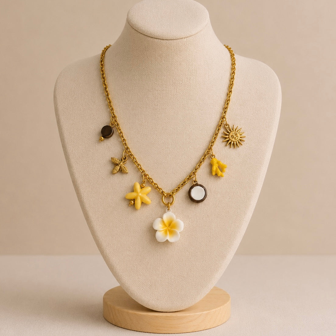 💛 Collier Fleur Jaune
