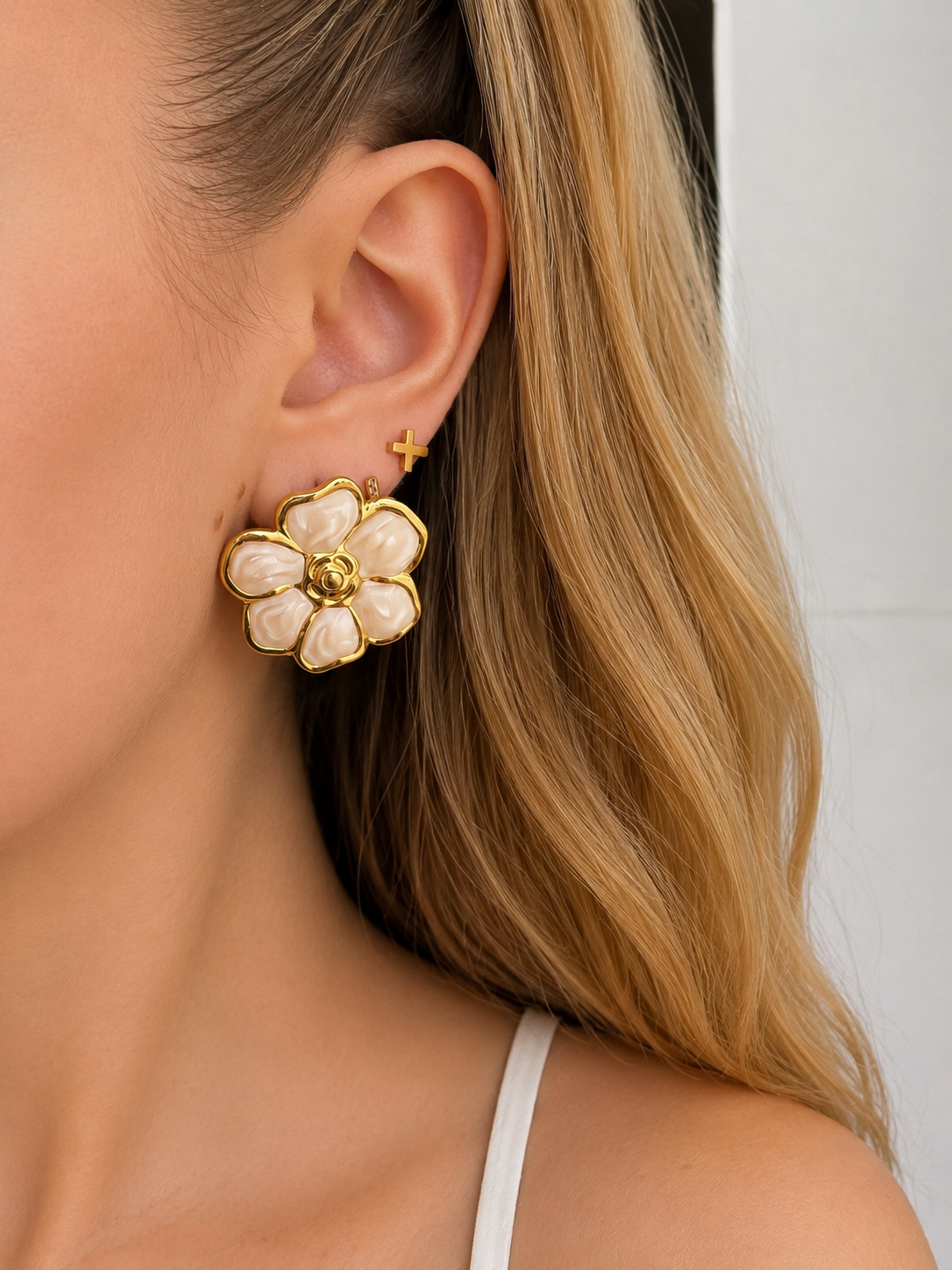 🌸 Boucles Fleurs Nacrées